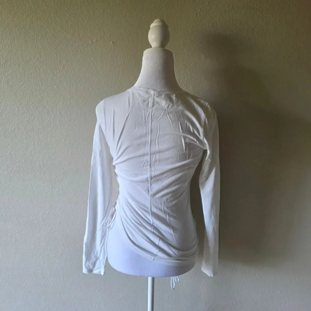 Lululemon White Cinch It Long Sleeve Shirt